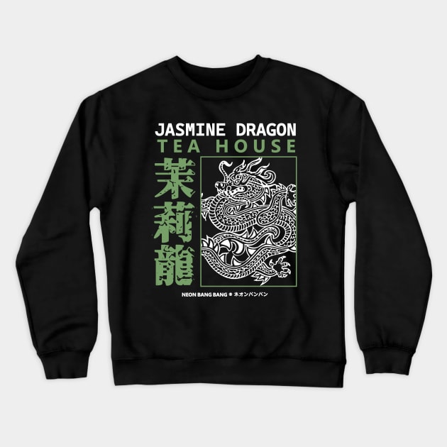 Jasmine Dragon Tea House 4 Crewneck Sweatshirt by Neon Bang Bang